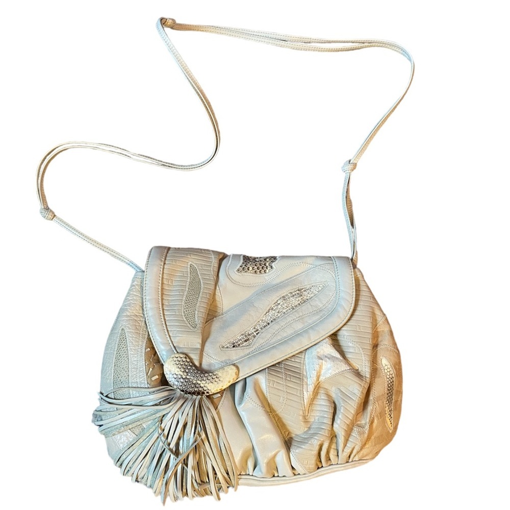 Vintage 1980s Sharif Patchwork Python Snakeskin L… - image 2